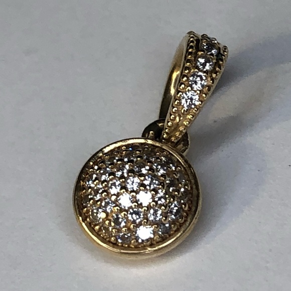 Pandora Solid 14k Gold Dazzling Droplet Charm G585 Ale - Picture 2 of 8